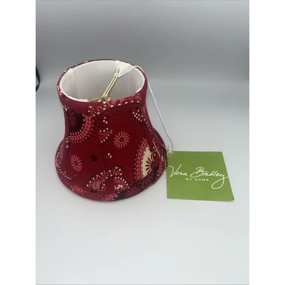NEW NWT Vera Bradley Small Lamp Shade Red VB Pattern Raspberry Fizz 4in Tall